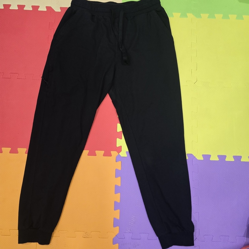 Pioneer Camp Men's Jogger Pants Black Cotton Blend Drawstring Size M Zip Pocket